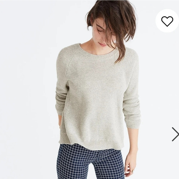 MADEWELL Province Cross-back Pullover Sweater In Savannah Moss Yellow Size XS - Picture 9 of 11